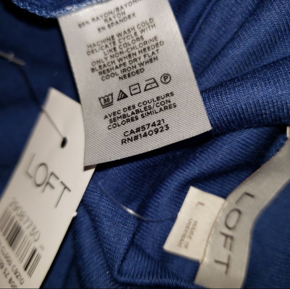 NEW Loft Blue Mock Neck Knit Top Oversized * - Picture 5 of 5